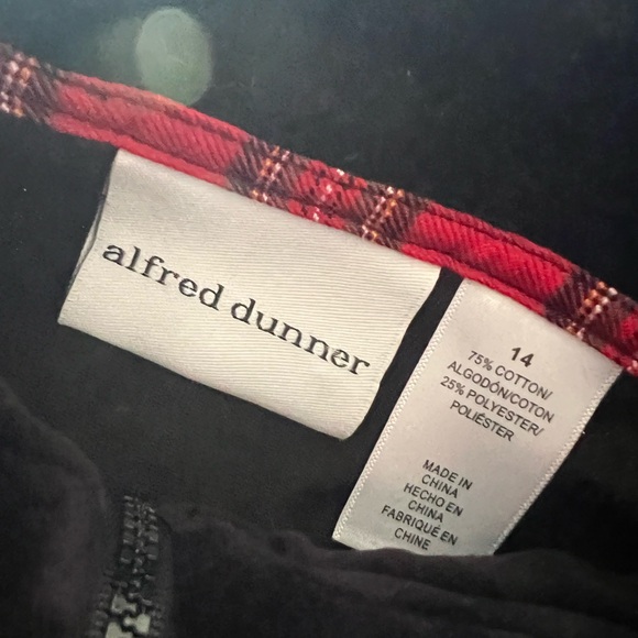 ALFRED DUNNER Black Velvet‎ Jacket Embroidered Cotton Blend  14 zip up vintagee - Picture 10 of 13